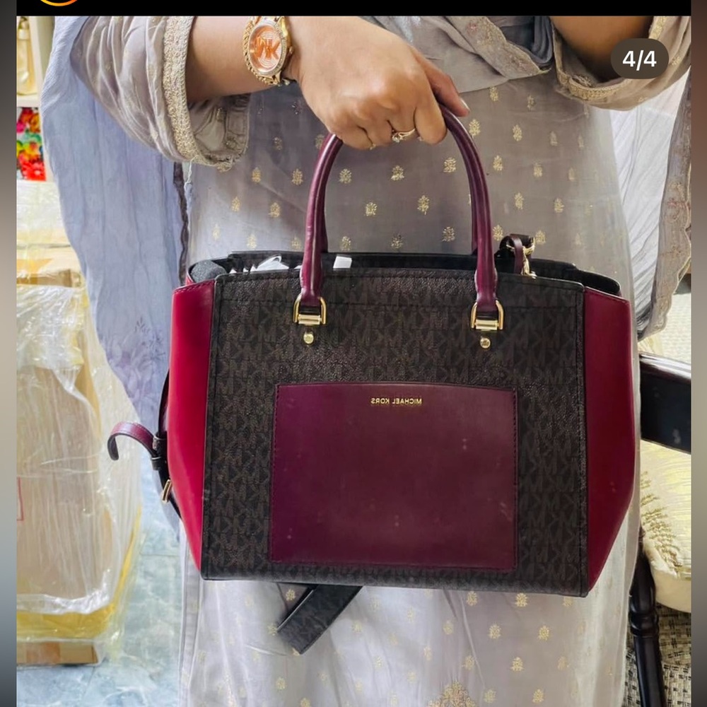Michael Kors monogram satchel bag